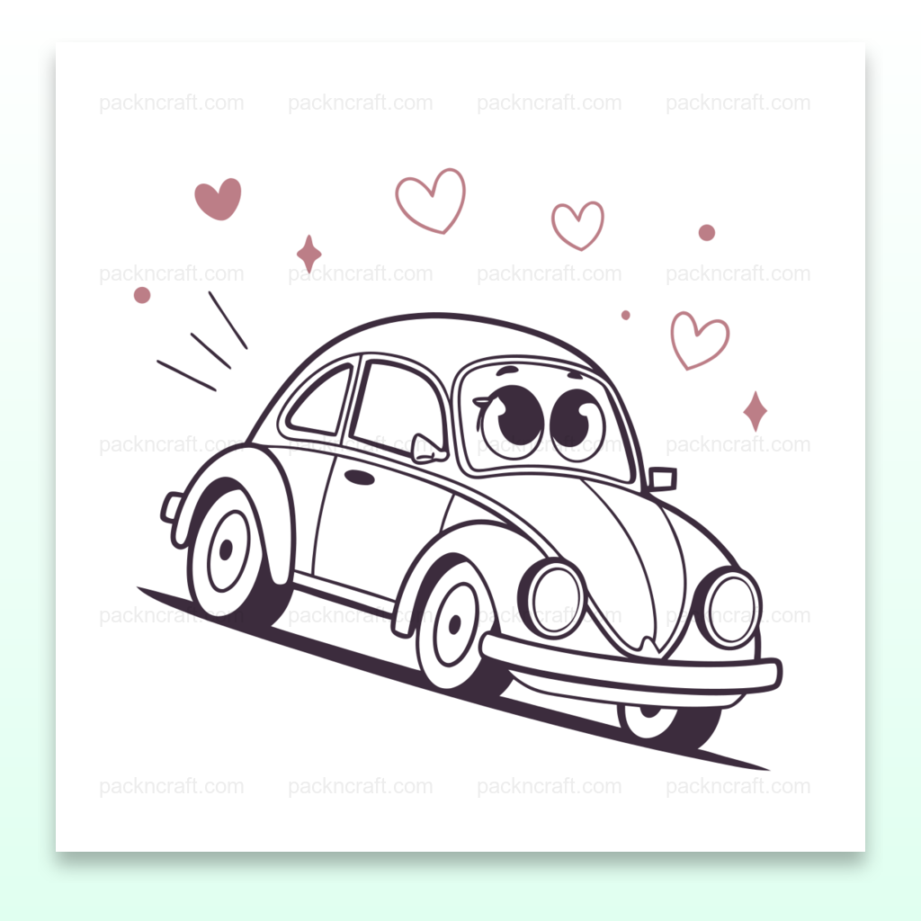 Illustration d'une coccinelle joyeuse en style doodle, idéale pour projets créatifs numériques.
