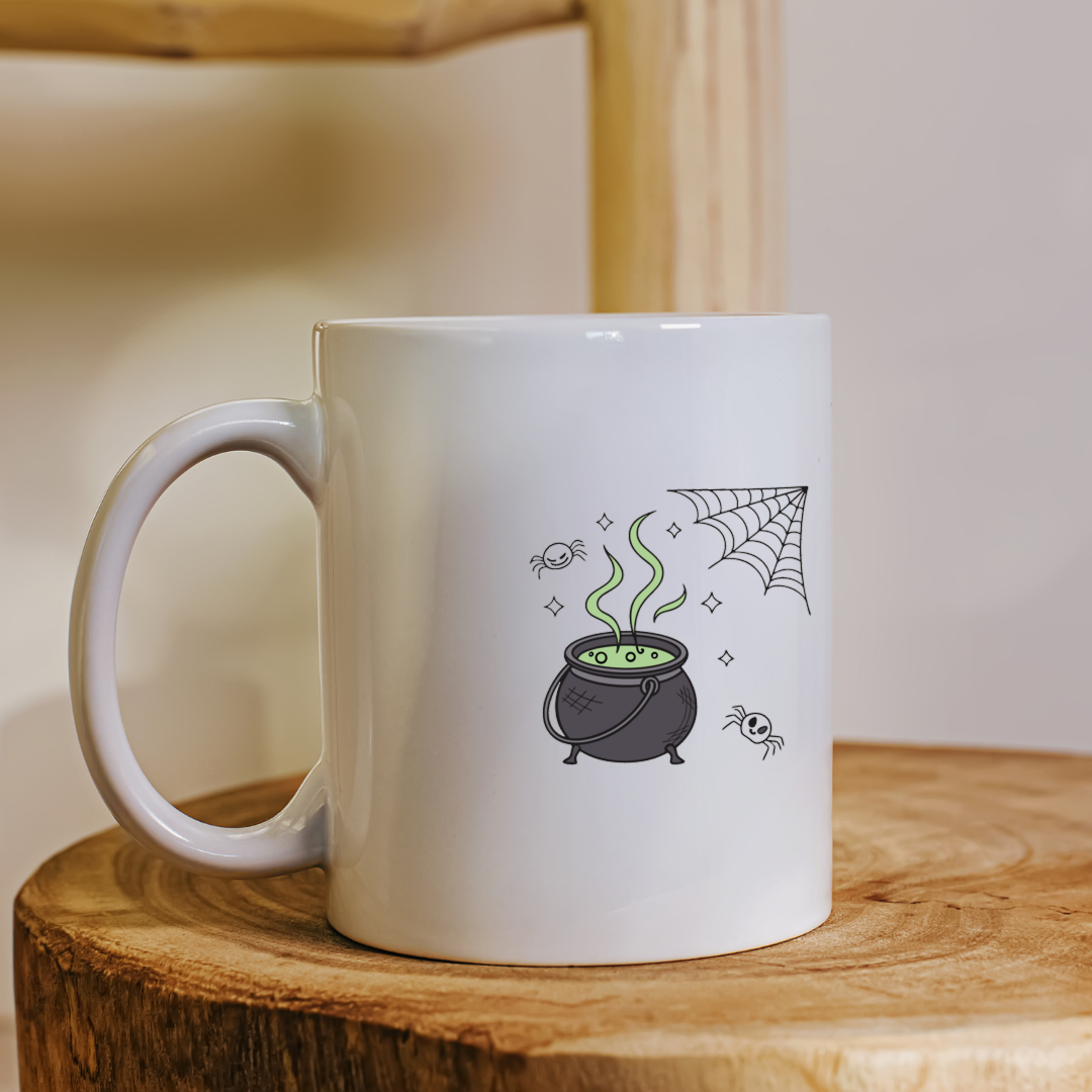 Mug avec symbole d'Halloween mystérieux, ambiance festive et animée