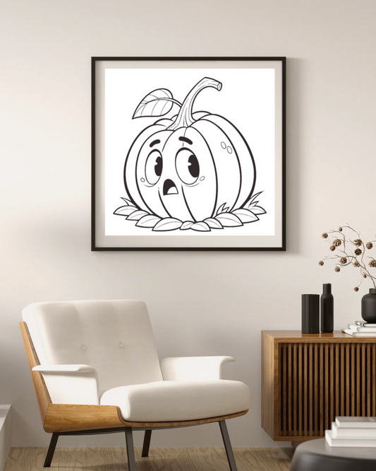 Cadre au design ludique Halloween avec une citrouille surprise