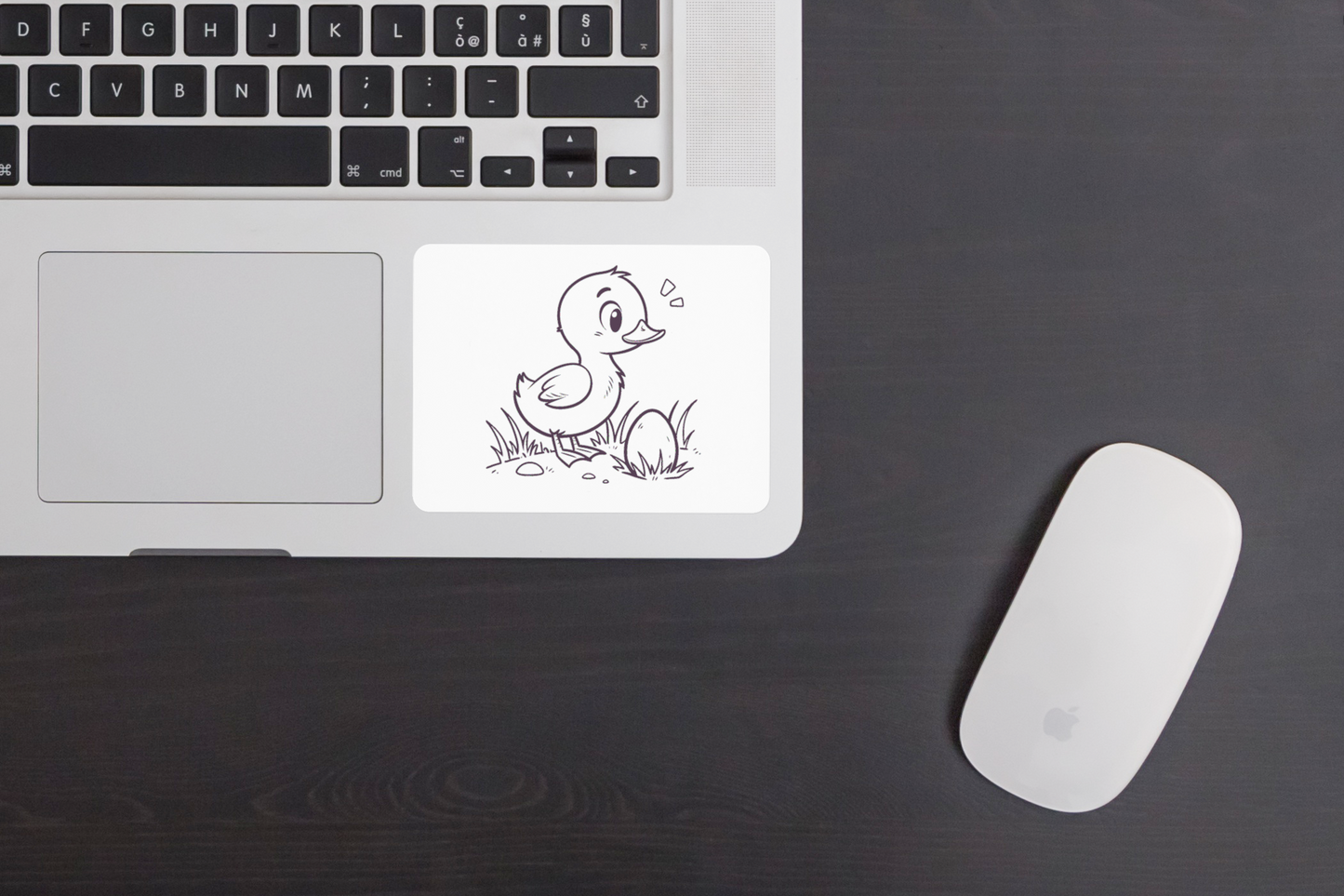 Sticker caneton kawaii, ajout adorable pour vos créations.