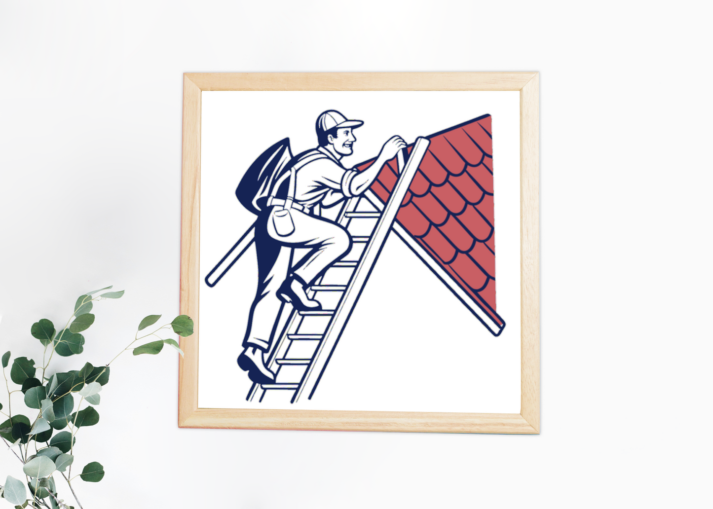 Couvreur montant à l'échelle | Design SVG vintage | Contexte de chantier