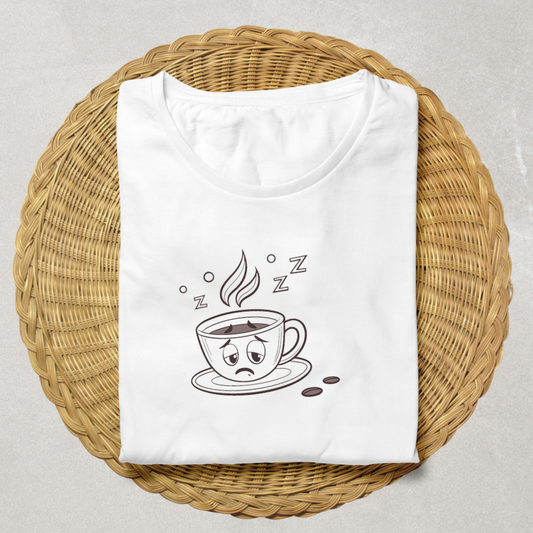 T-shirt avec design minimaliste montrant une icône esthétique pour des matins lents