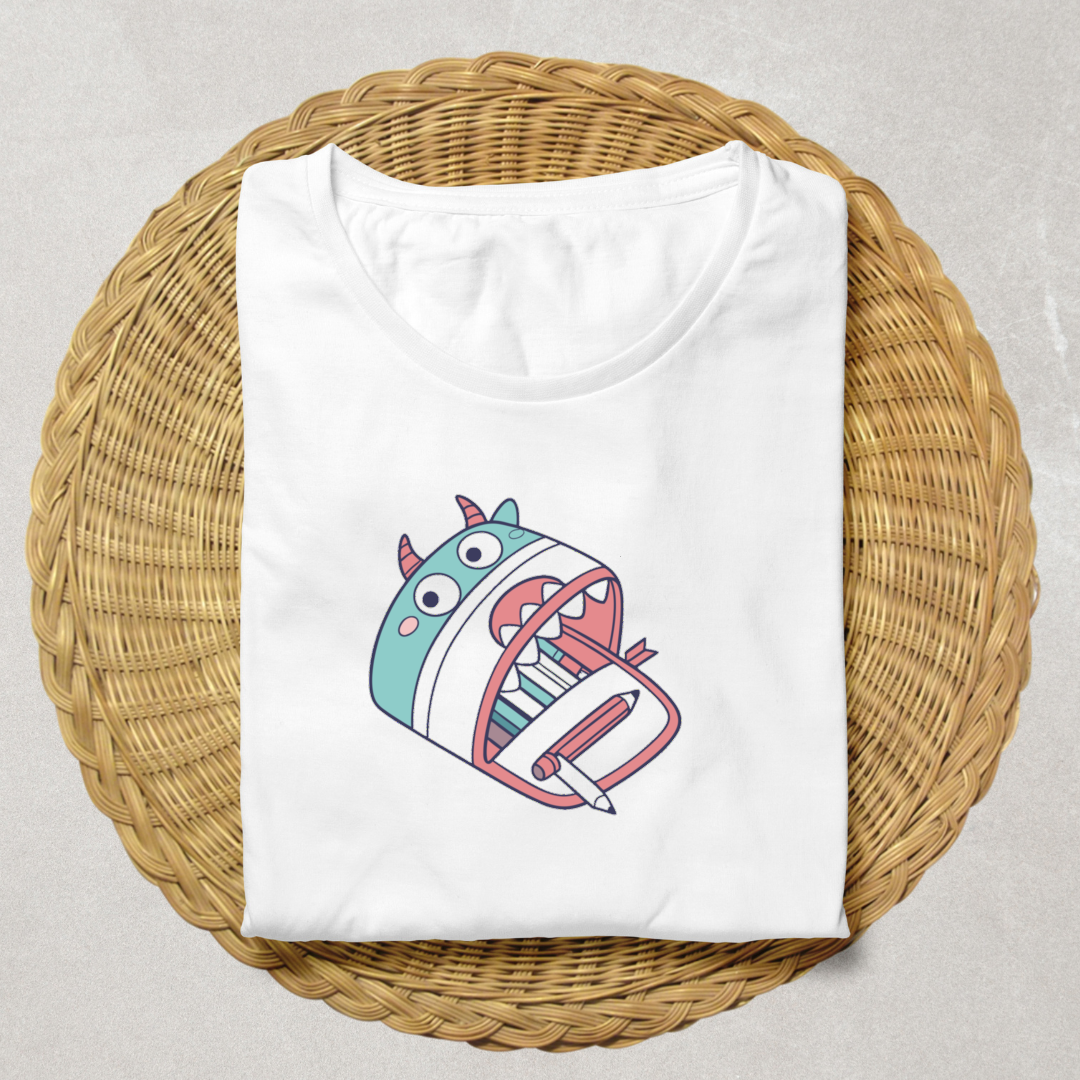 T-shirt drôle avec motif monstre amusant et coloré pour une rentrée ludique