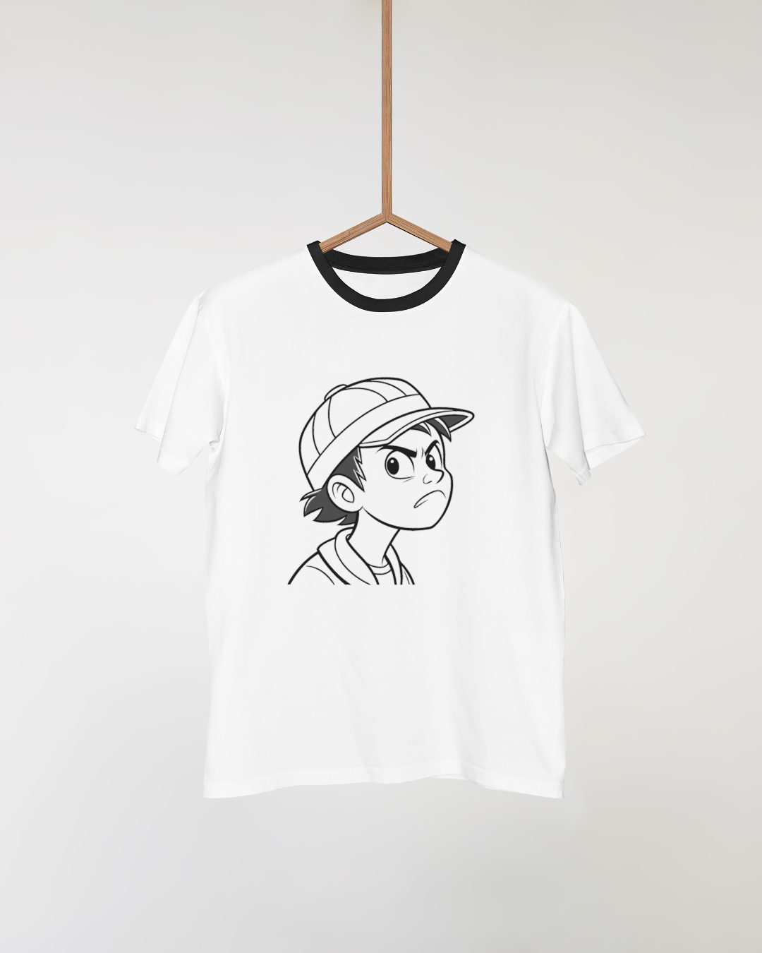 T-shirt urbain avec icône doodle de garçon frustré pour un style moderne et original