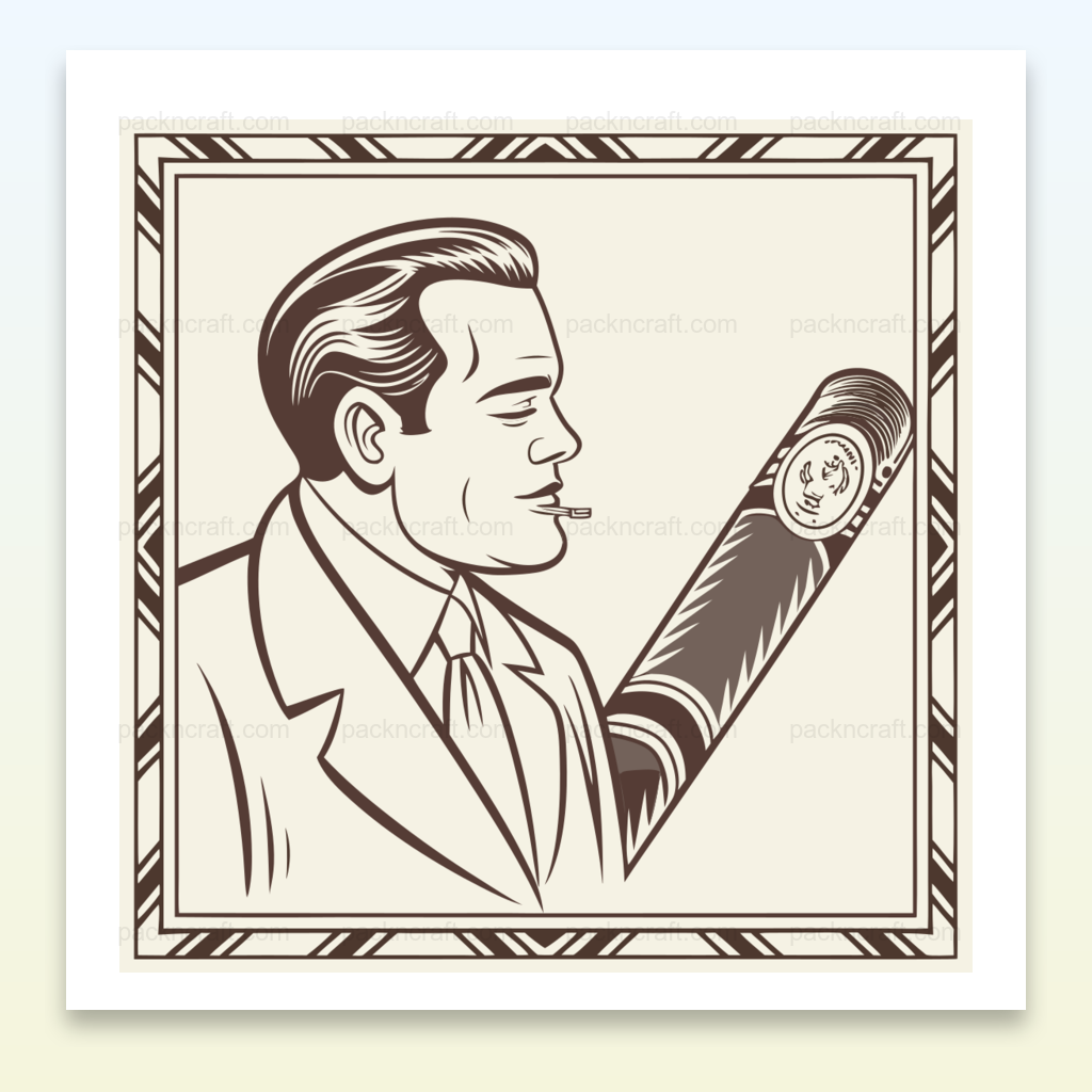 Homme élégant fumant un cigare avec un style rétro vintage.