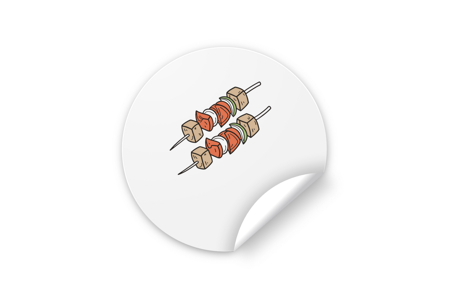 Sticker coloré avec des brochettes estivales pour une touche gourmande et joyeuse