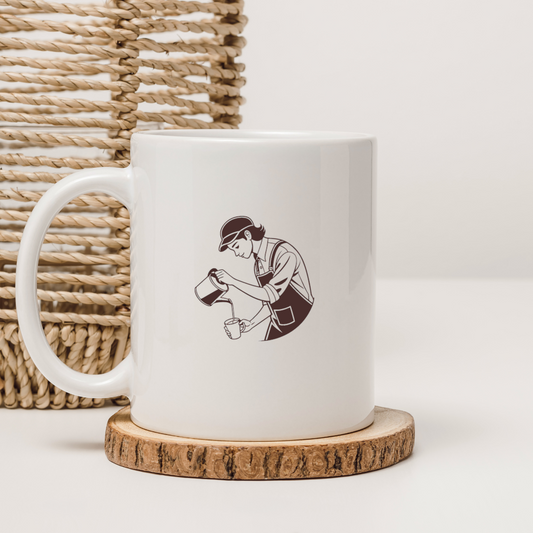 Barista Versant un Latte | Style Vintage | Thématique Café