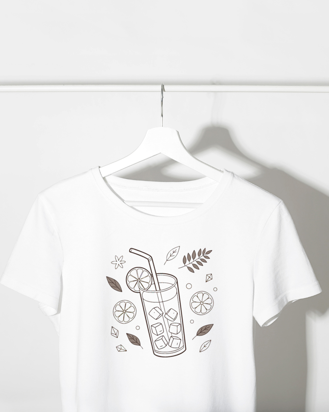 T-shirt avec motif citron minimaliste style estival pour amateurs de boissons fraîches