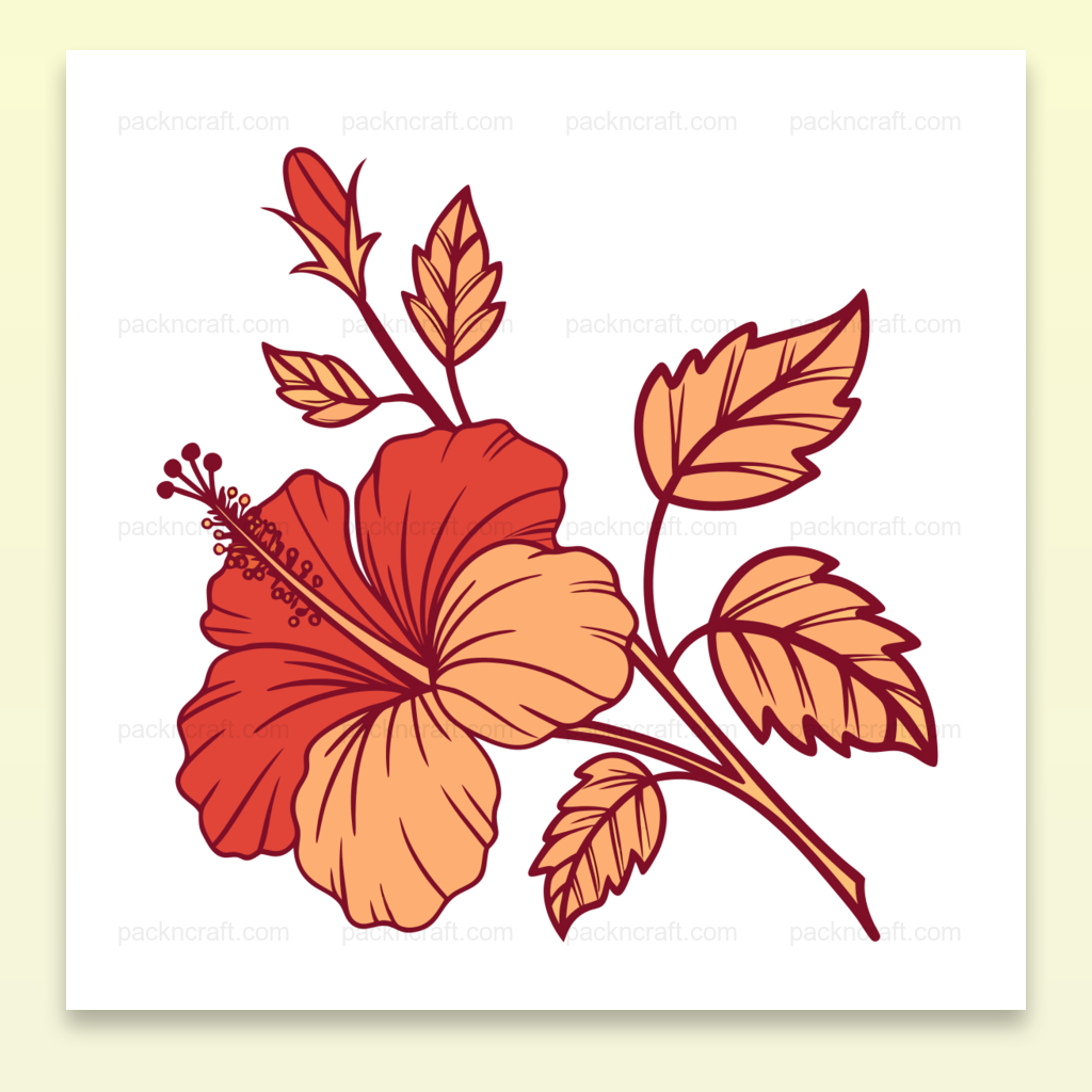 Illustration numérique d'une fleur d'hibiscus éclatant en style pastel pour déco tropique