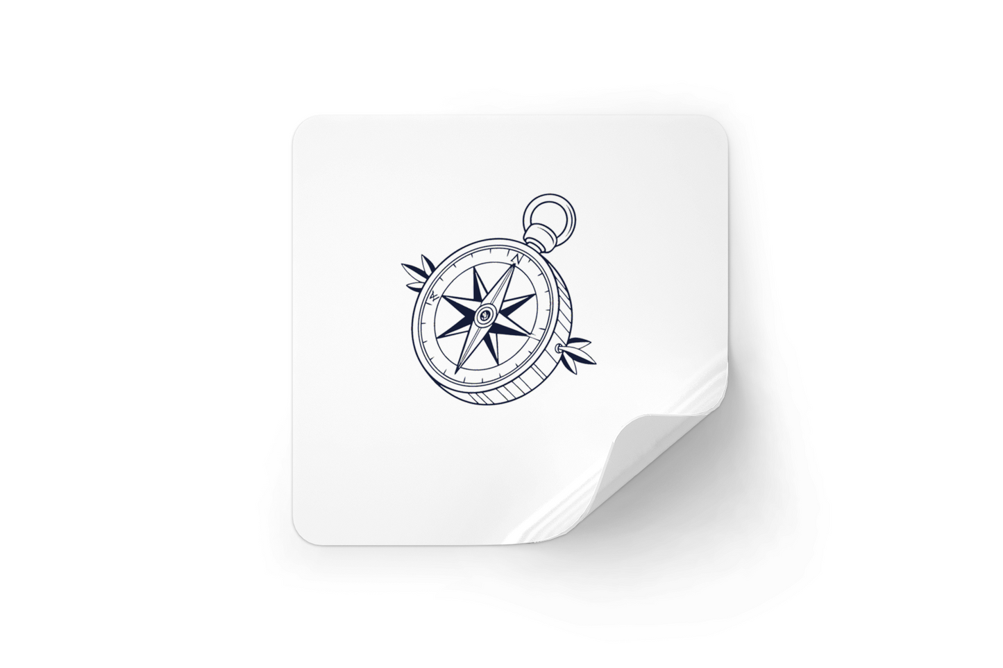 Sticker aventureux avec boussole minimaliste sur thème explorateur
