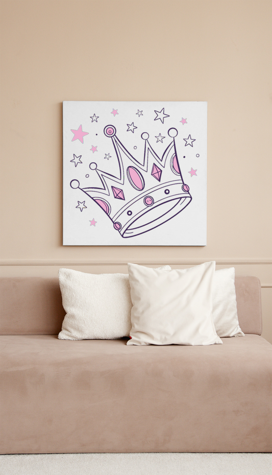 Cadre de couronne kawaii, accent parfait pour décoration murale.