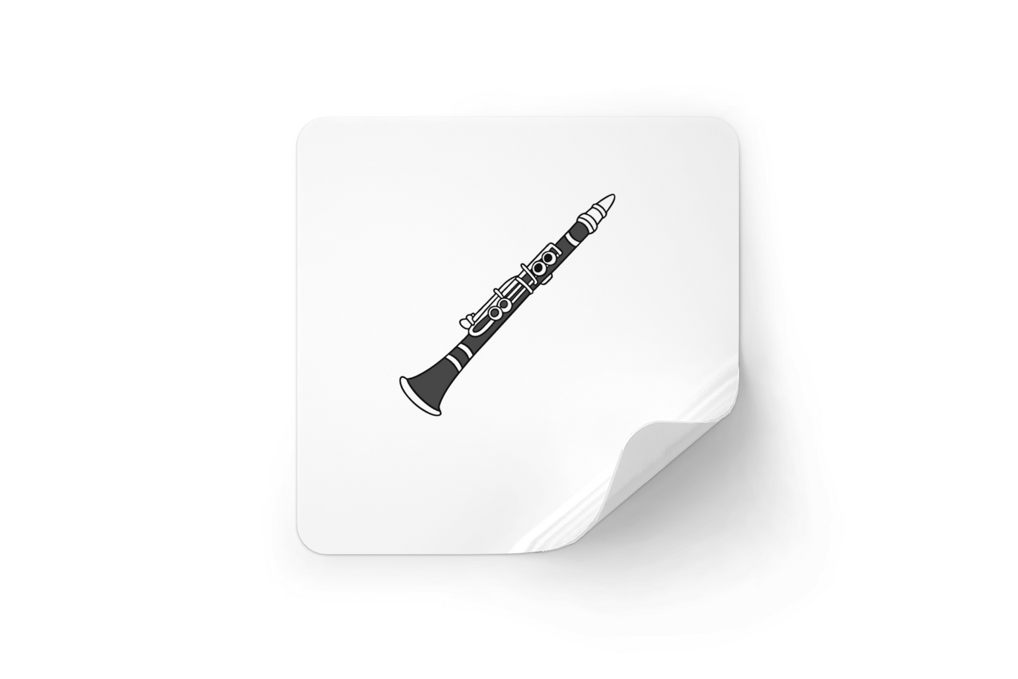 Sticker tendance avec une clarinette fine pour les passionnés de musique