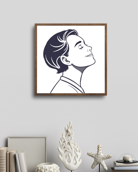 Cadre moderne avec élément graphique relaxant dans un style minimaliste apaisant