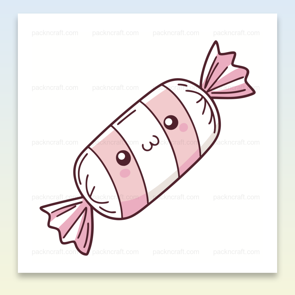 Illustration bonbon kawaii avec couleurs pastel