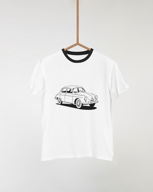 Illustration tshirt voiture vintage pour mode rétro.