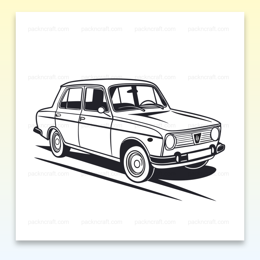 Illustration vintage de voiture classique en mouvement, parfaite pour déco rétro