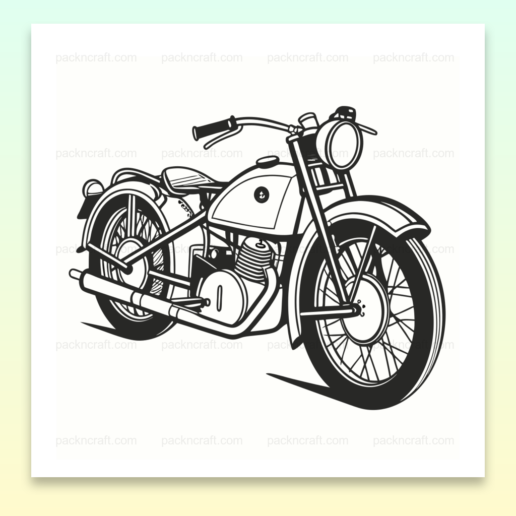 Moto rétro BMW R32 en illustration détaillée, parfaite pour imprimables