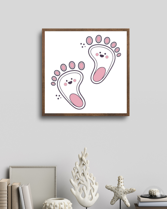 Dessin vintage de pieds adorables dans un cadre fun