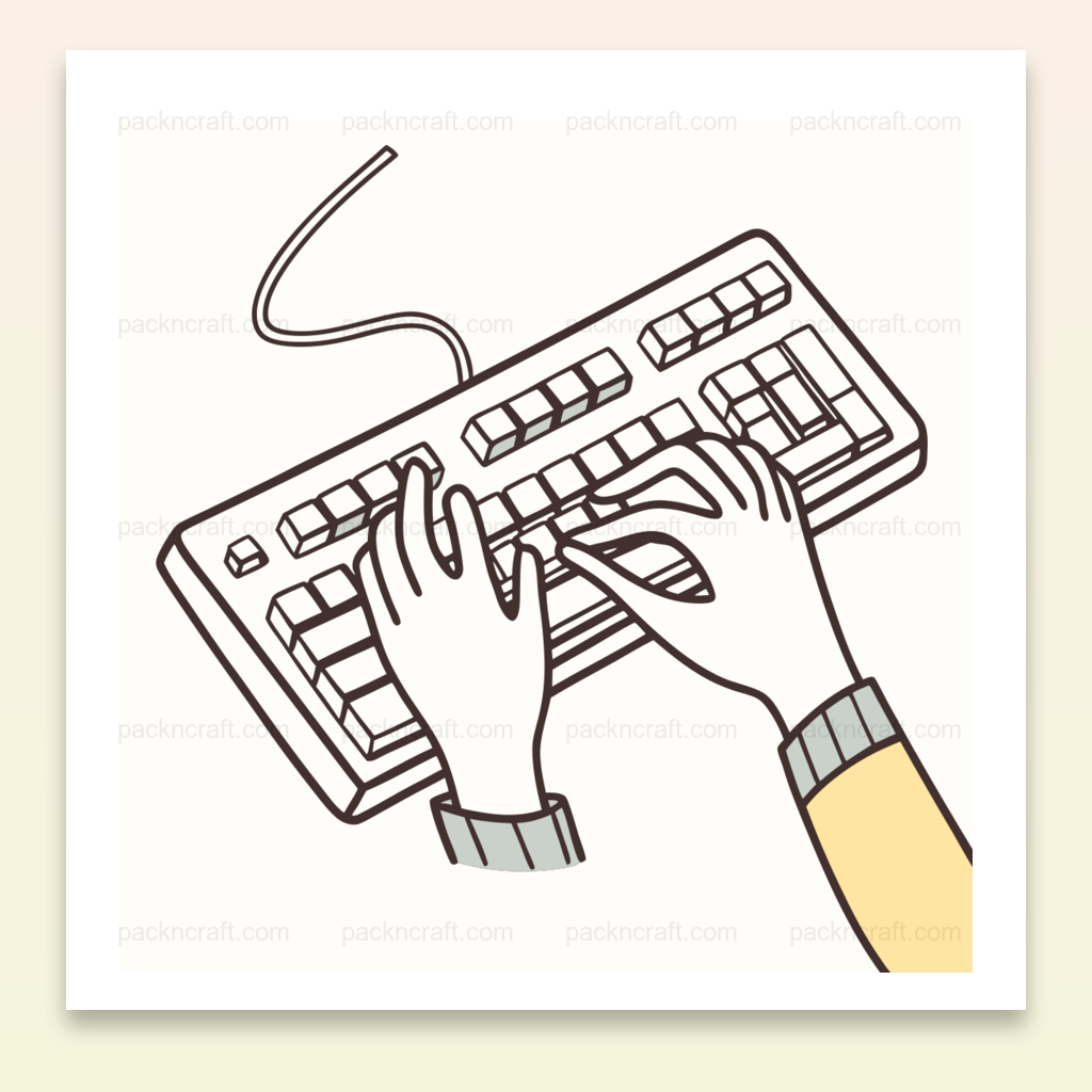 Typiste Concentrée | SVG Élégant | Bureau Vintage
