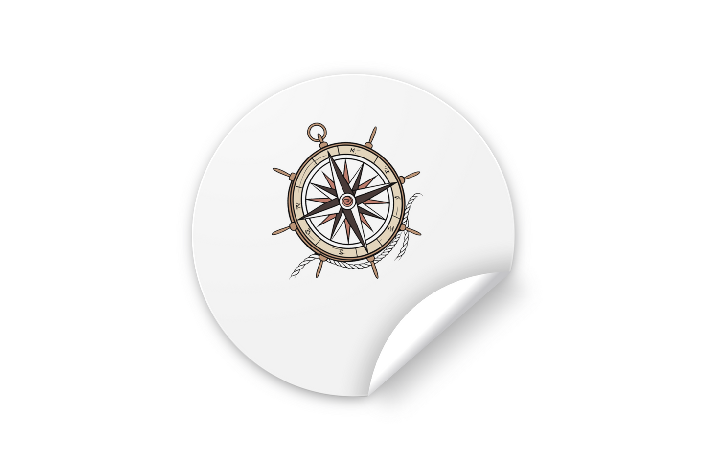 Sticker au motif nautique avec rose des vents classique et design épuré