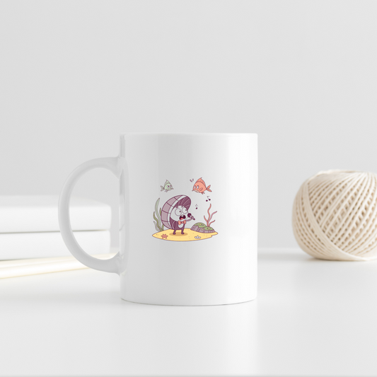 Mug marin avec motif coquillage chanteur surprise stylisé en SVG