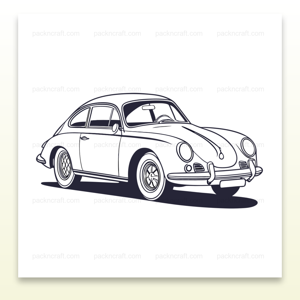 Illustration de voiture vintage pour projet DIY et décoration.