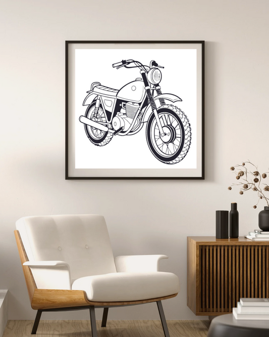 Design numérique de la Ducati Scrambler dans un cadre élégant