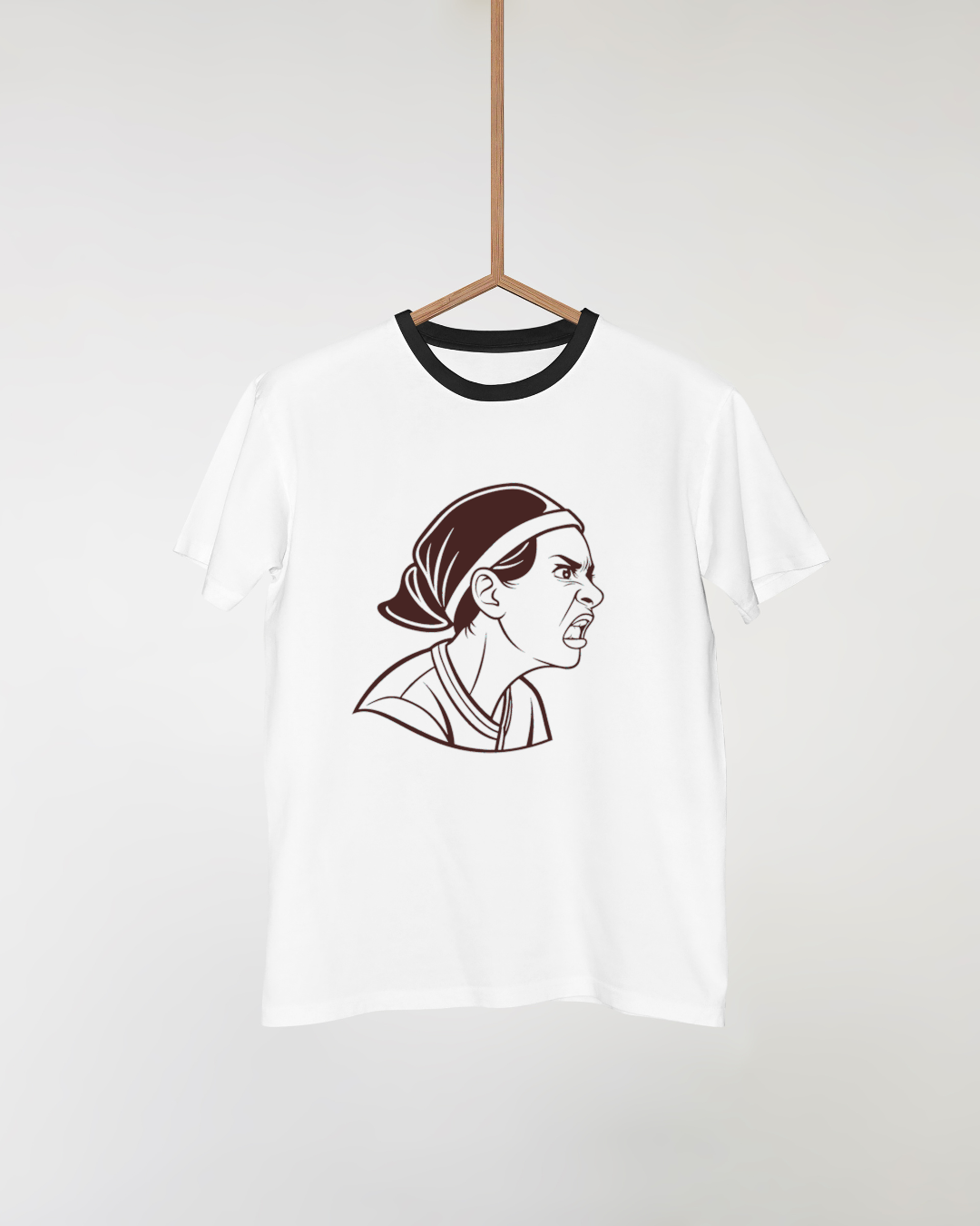 T-shirt style vintage avec icône femme transmettant de puissantes émotions