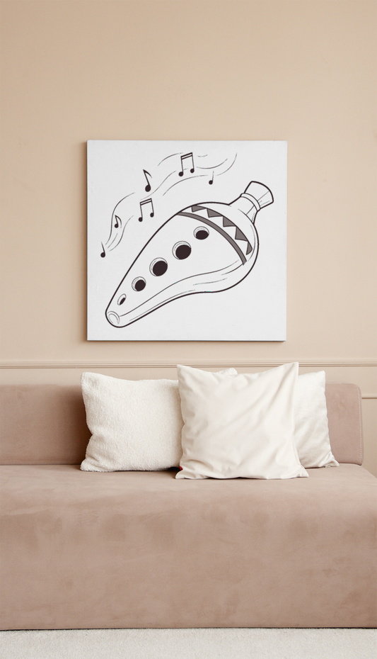 Cadre décoratif avec note musicale stylisée sur fond épuré et harmonieux