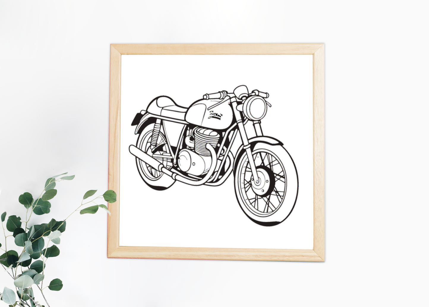 Cadre décoratif avec moto vintage Norton Commando pour intérieur chic
