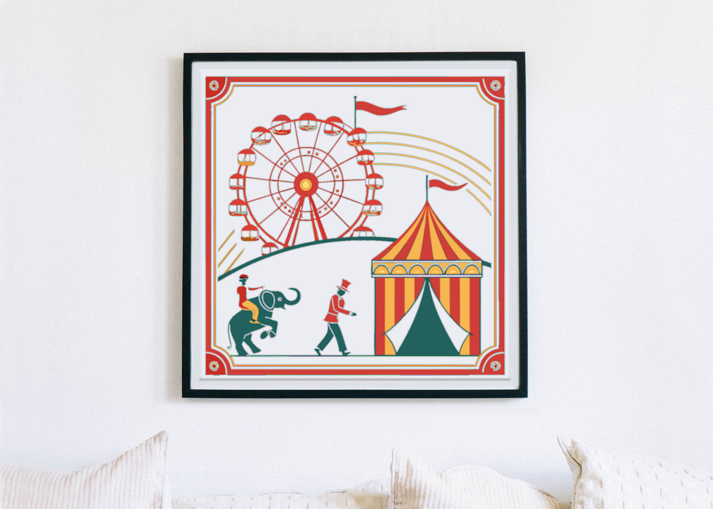 Illustration rétro encadrée, décoration élégante pour votre intérieur.