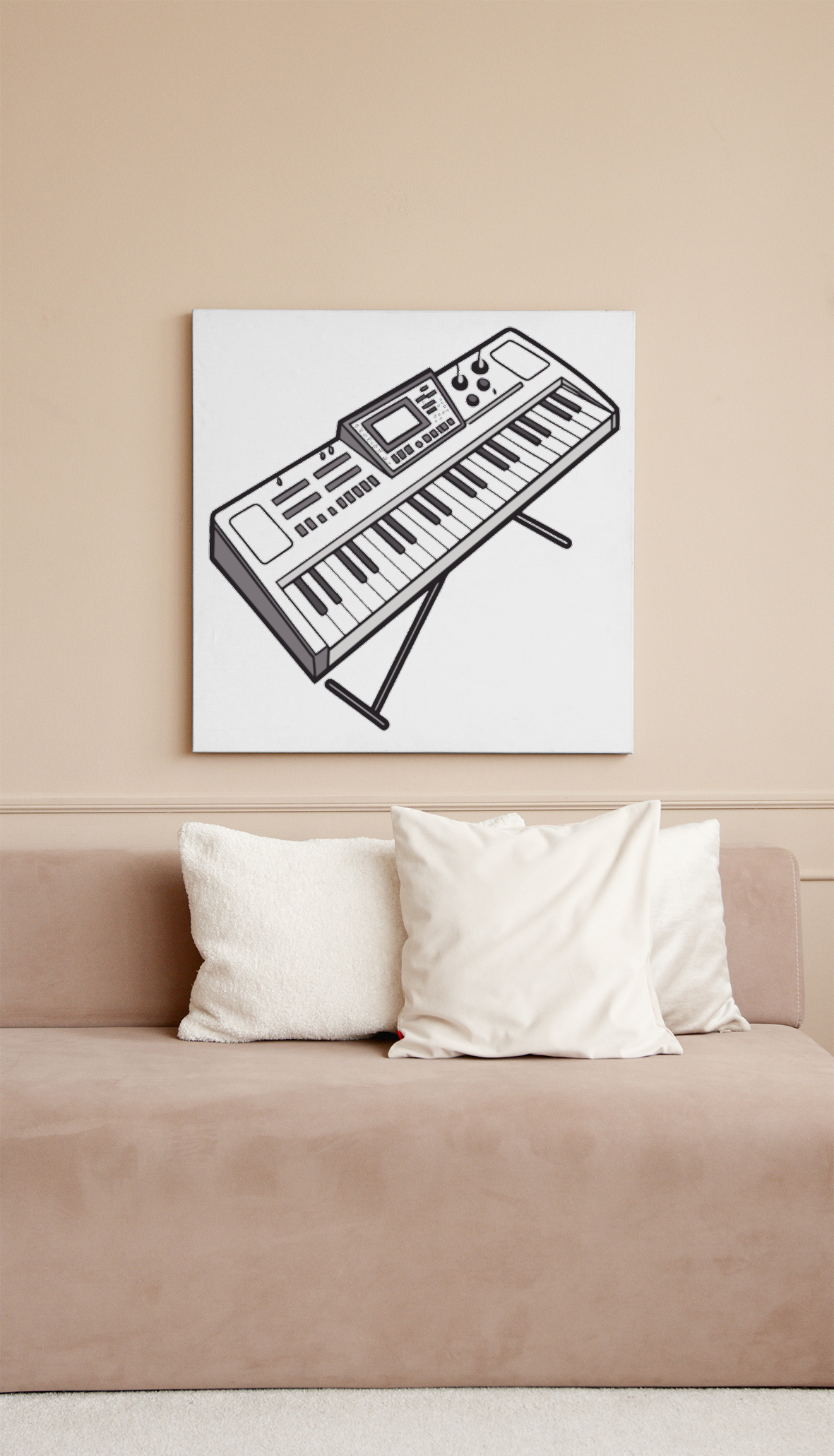 Cadre minimaliste avec synthétiseur rythmique numérique dans une ambiance moderne