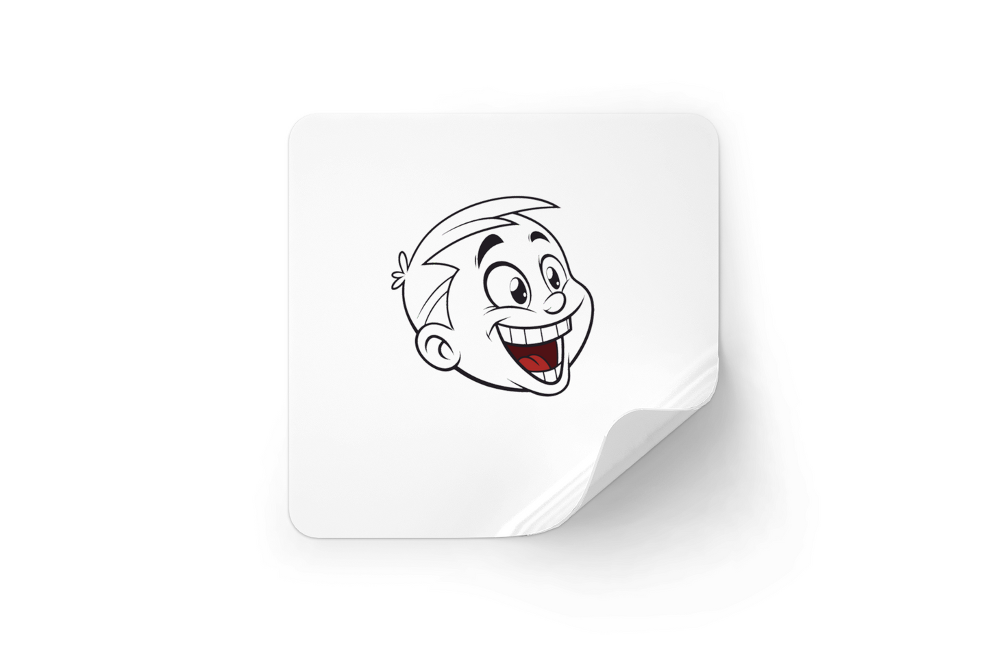Sticker avec sourire éclatant style cartoon pour une ambiance joyeuse et dynamique