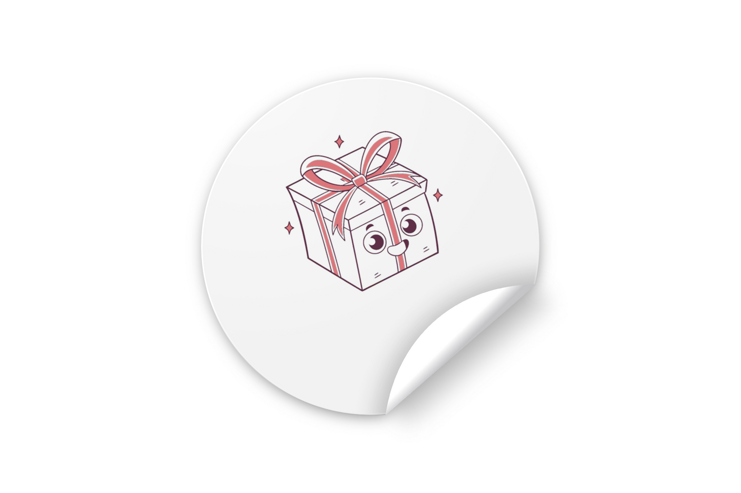 Sticker boîte cadeau kawaii pour papeterie