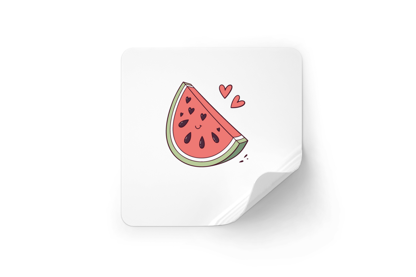 Sticker avec pastèque souriante style kawaii pour célébrer l'été joyeux