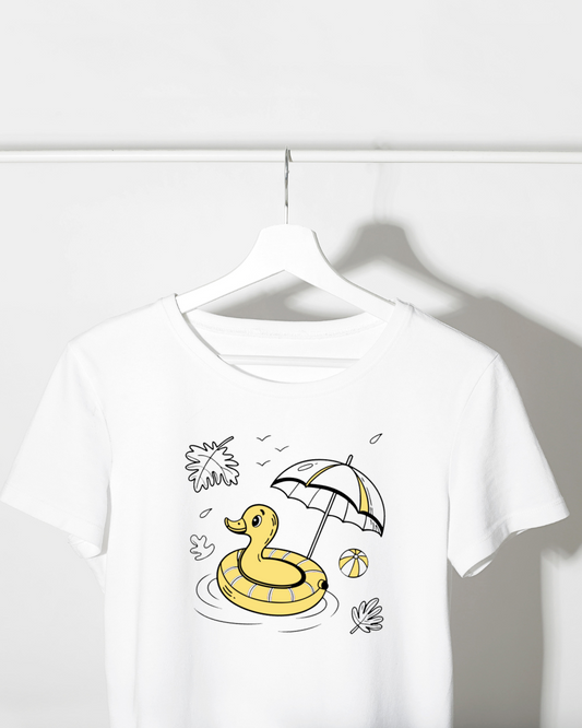T-shirt avec dessin amusant de canard relax sous le soleil parfait pour l'été