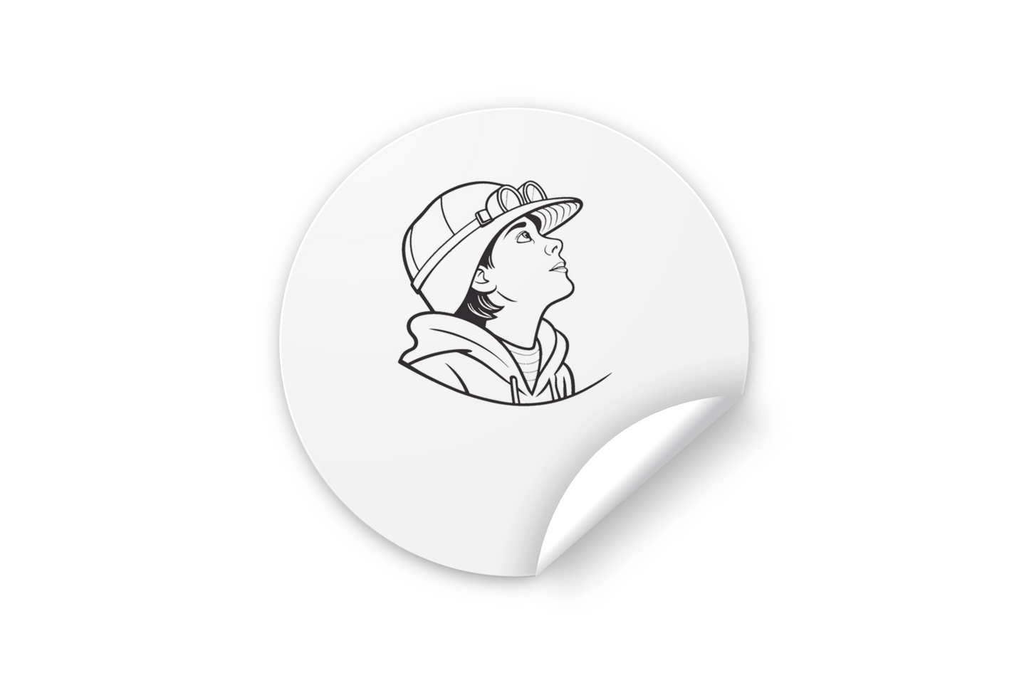 Sticker décoratif enfant rêveur sur fond minimaliste design créatif pour enfants