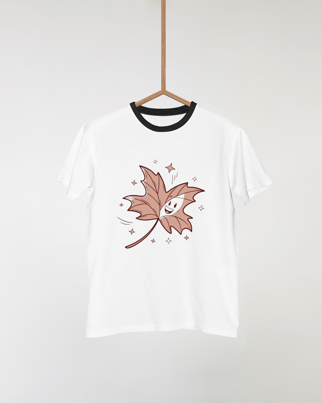 T-shirt avec motif feuille joyeuse style automne magique élégant et moderne