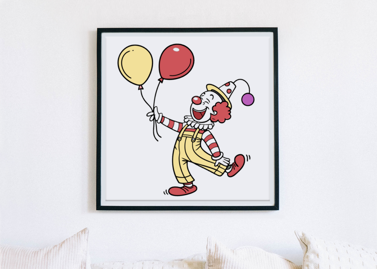 Clown jongleur joyeux | Style rétro SVG | Thème d'anniversaire