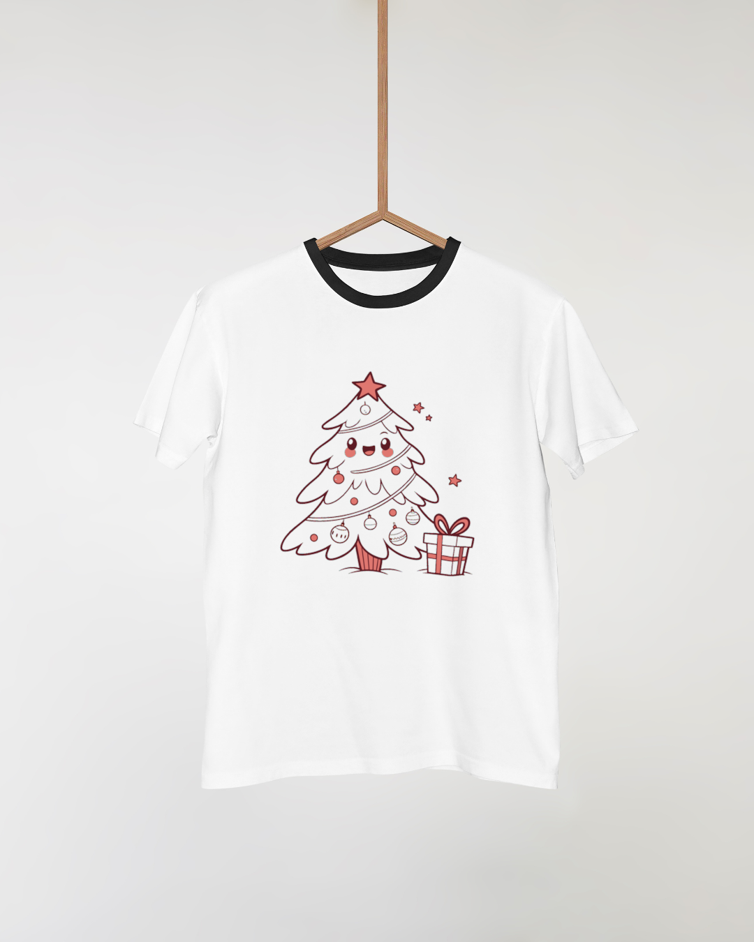 T-shirt amusant avec motif sapin kawaii pour célébrer Noël avec style joyeux
