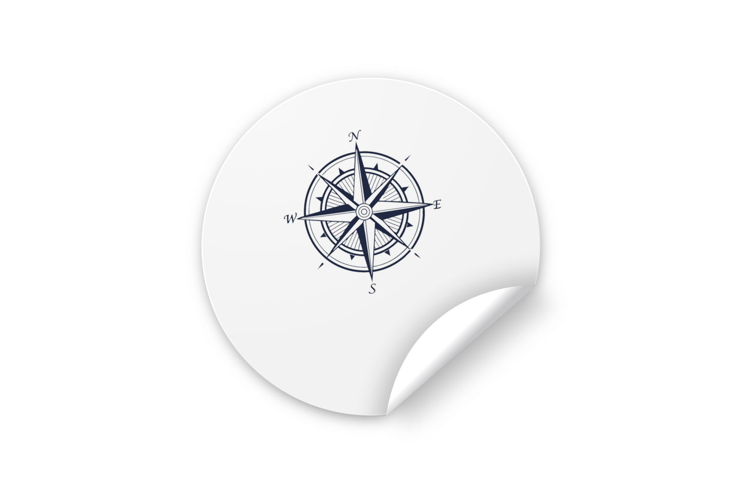 Sticker au design élégant avec une rose des vents numérique sur fond minimaliste