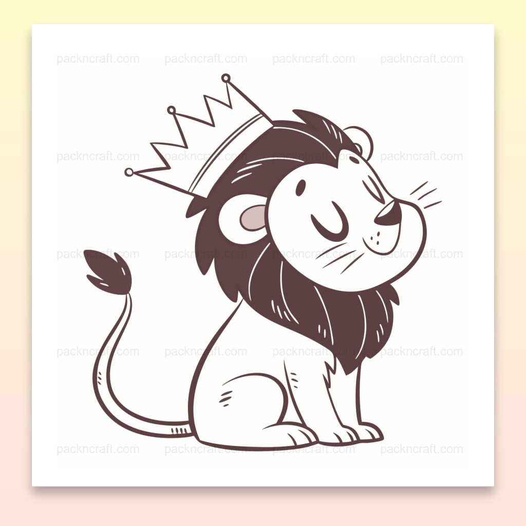Illustration vectorielle SVG d'un lion couronné, parfaite pour DIY et décoration.