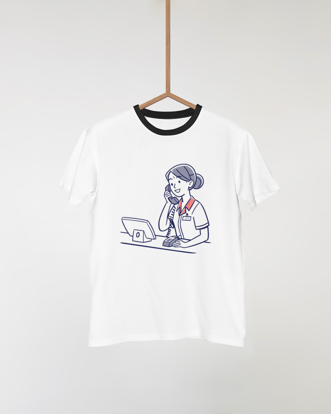 Réceptionniste Accueillante | Design SVG Élégant | Bureau Moderne