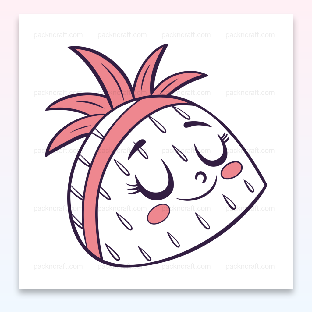 Illustration SVG d'un ananas endormi, idéal pour déco ou projets DIY