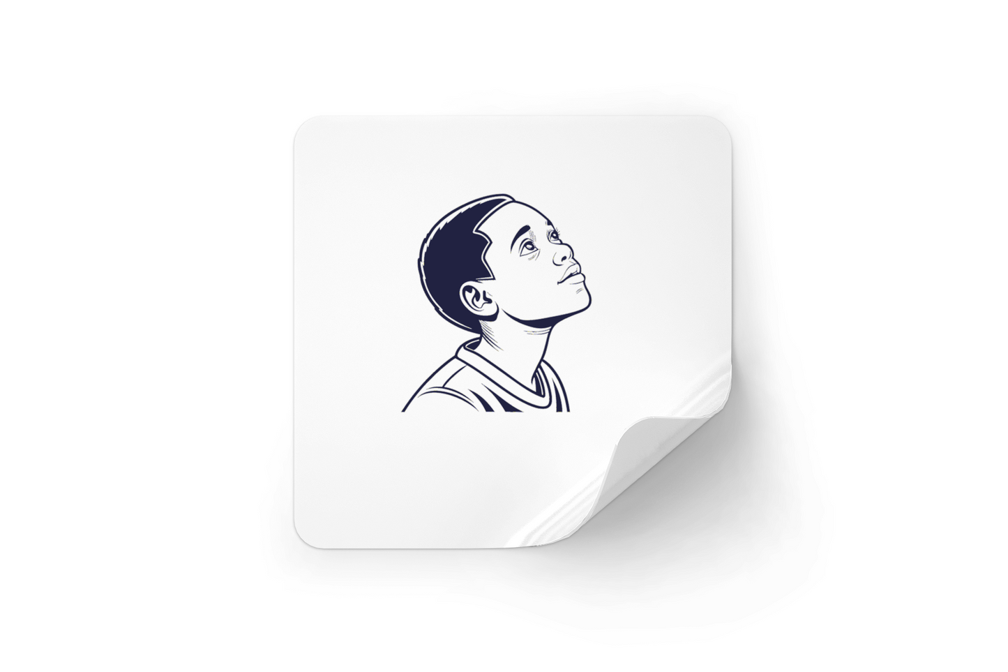 Sticker espoir avec garçon rêveur, style numérique illustratif et décoratif