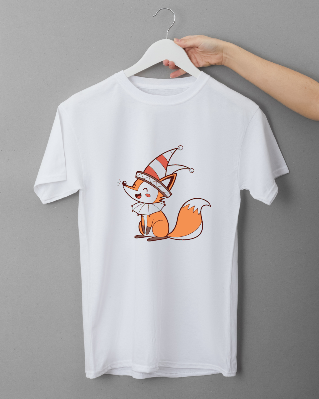 T-shirt joyeux avec renard rieur sous chapiteau amusant de cirque