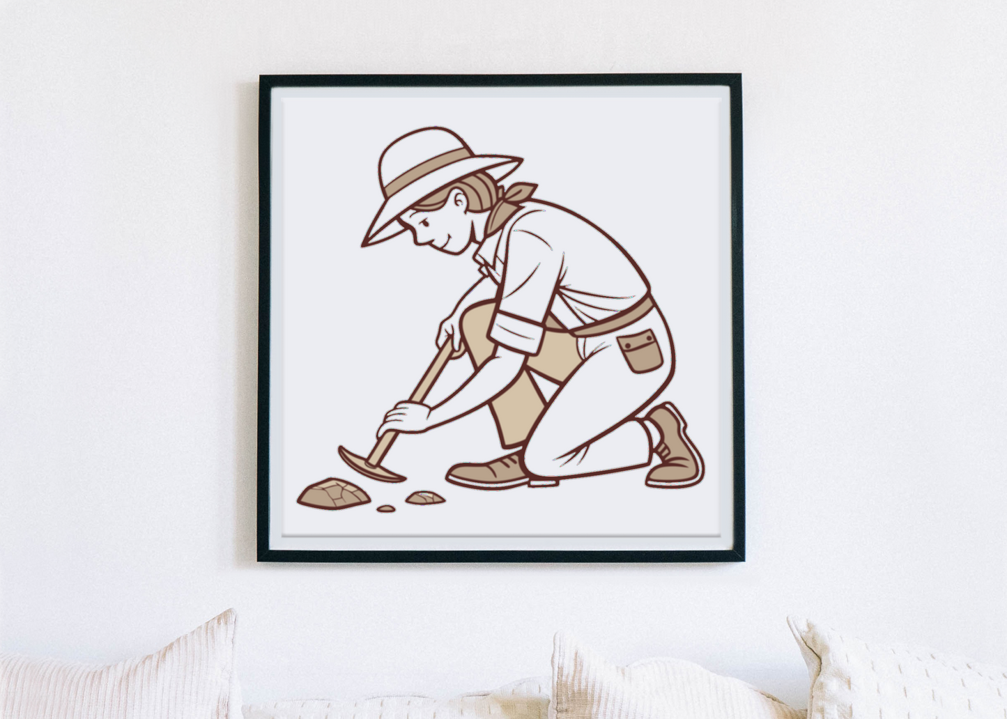 Archéologue en Action | Style Retro SVG | Exploration Historique