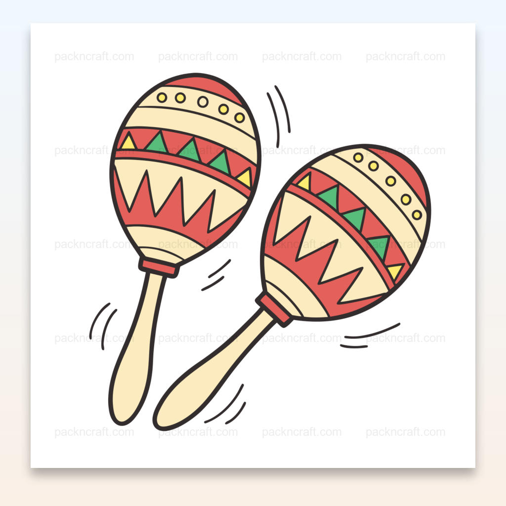 Illustration des maracas festives en mouvement pour projets DIY musicaux