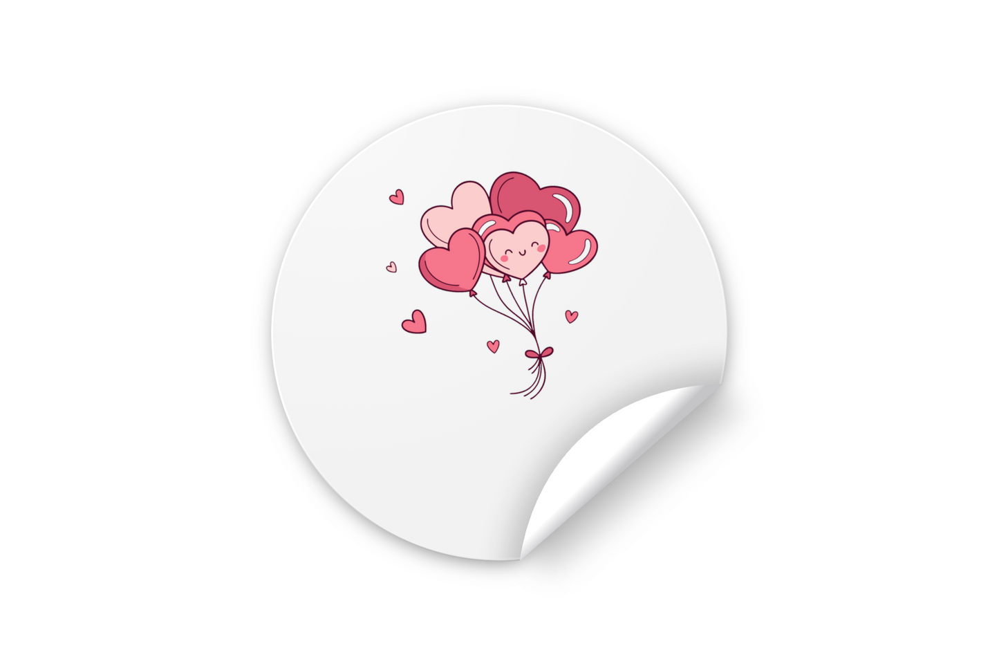 Stickers de ballons en forme de cœur pour papeterie.