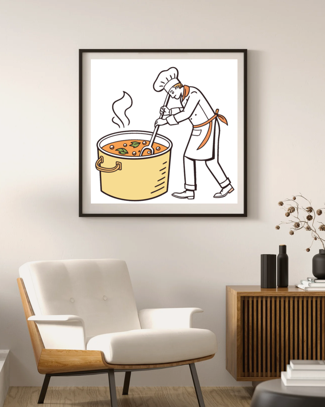 Chef Cuisine Soupe | Style Moderne | Thème Culinaire